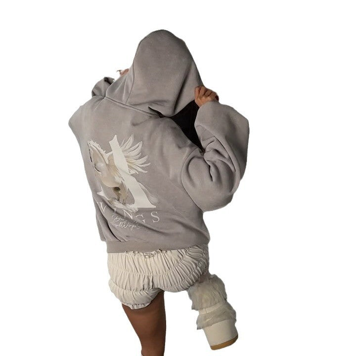 Women's hoodie with creative Pegasus design NOVAE