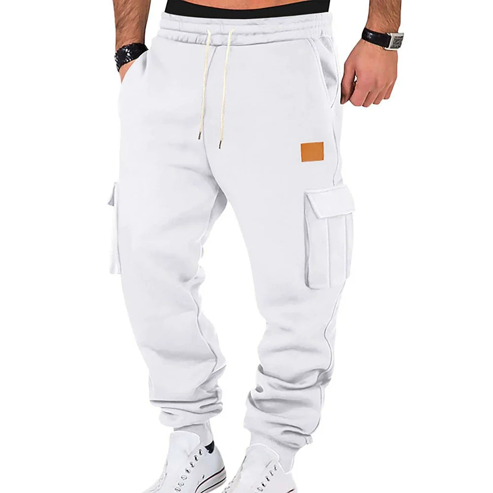 Men's cargo jogging pants with elastic waistband and practical pockets NOVAE