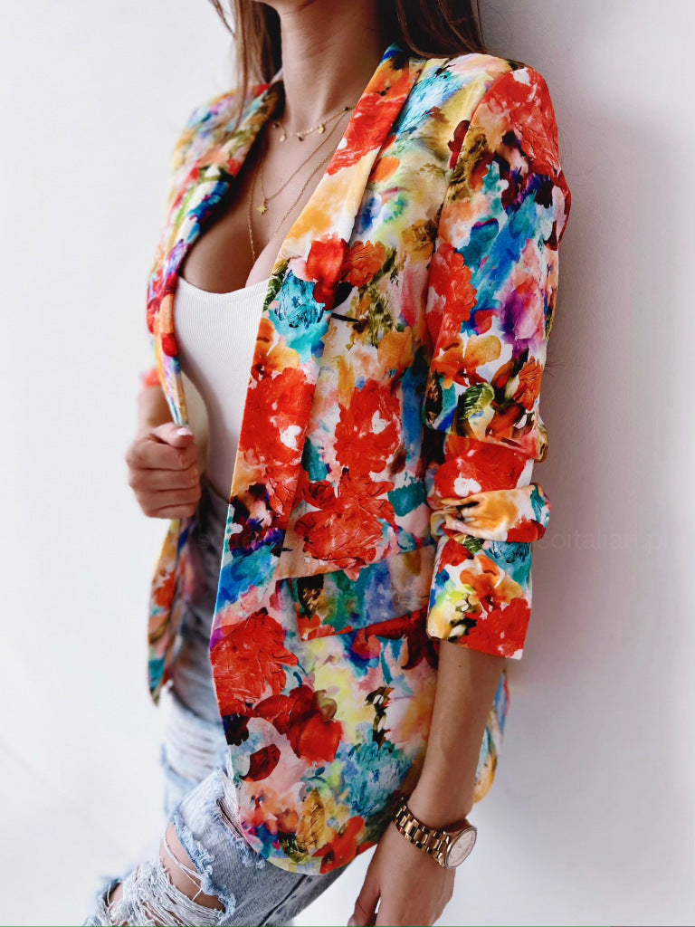 Women's blazer with floral design and figure-flattering cut NOVAE