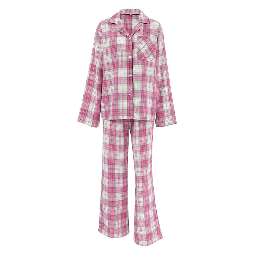 Women's casual plaid pajama set NOVAE