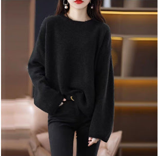 Women's soft knit sweater with a relaxed fit and casual V-neck NOVAE