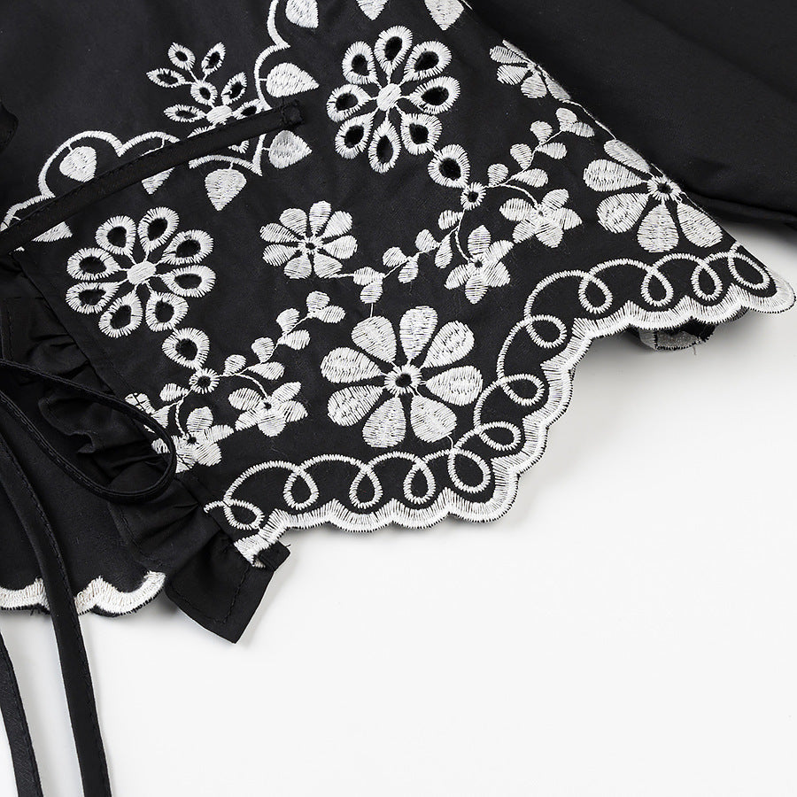 Women's elegant short bolero with floral embroidery NOVAE