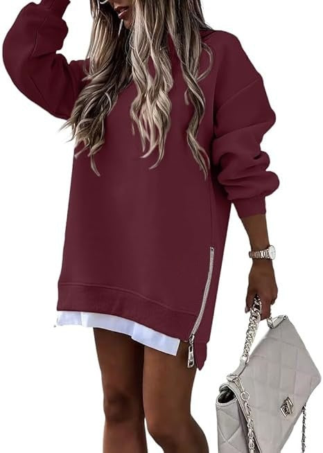 Women's Oversized Hooded Dress with Concealed Zipper NOVAE