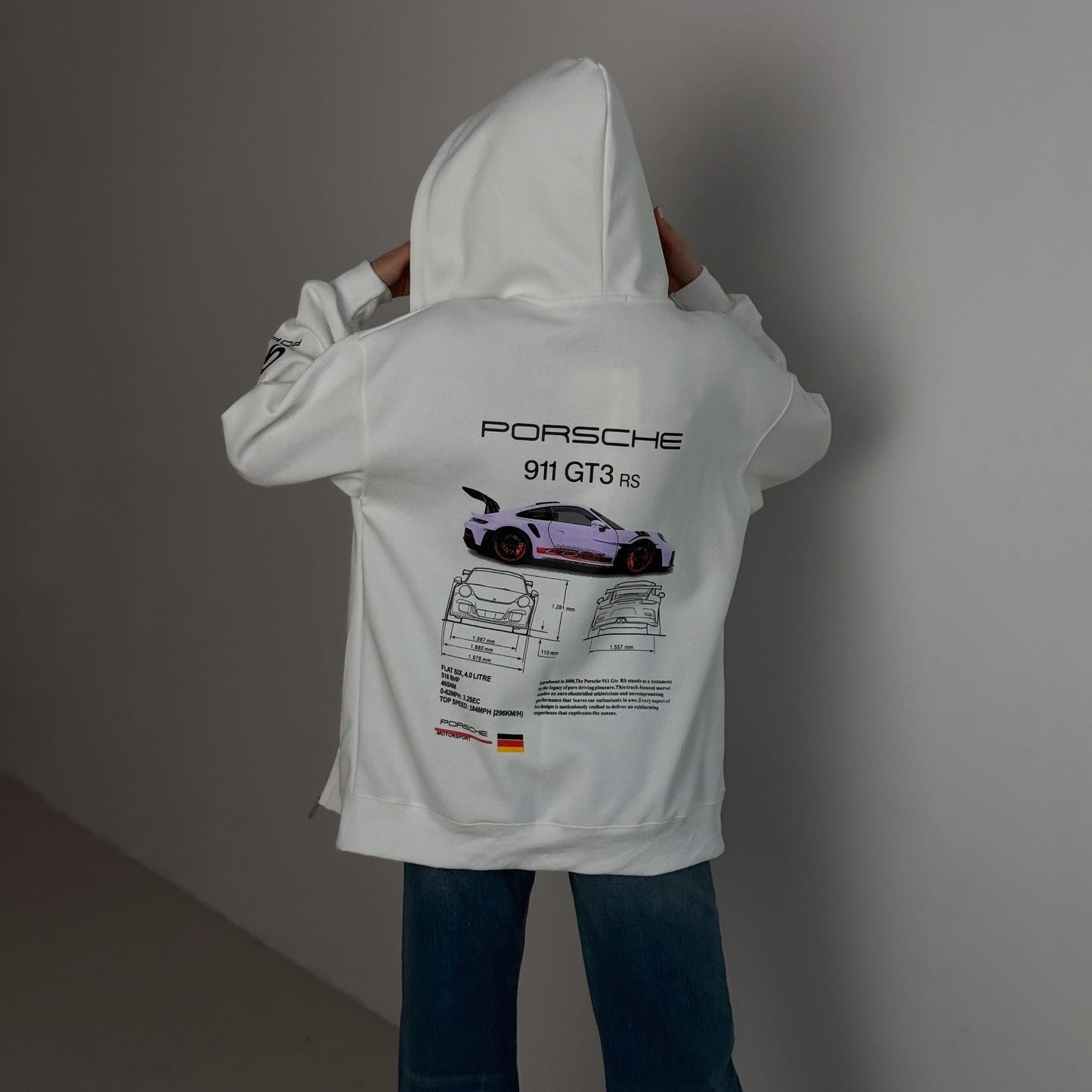 Women's hoodie with creative Porsche design NOVAE