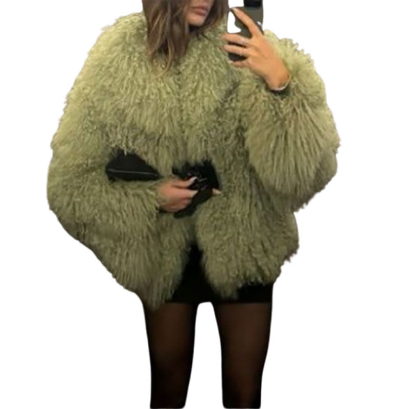 Women's Cozy Teddy Jacket in an Oversized Cut with Voluminous Sleeves NOVAE