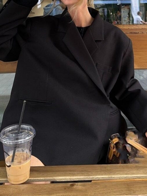 Women's fashionable oversized blazer jacket with practical pockets NOVAE