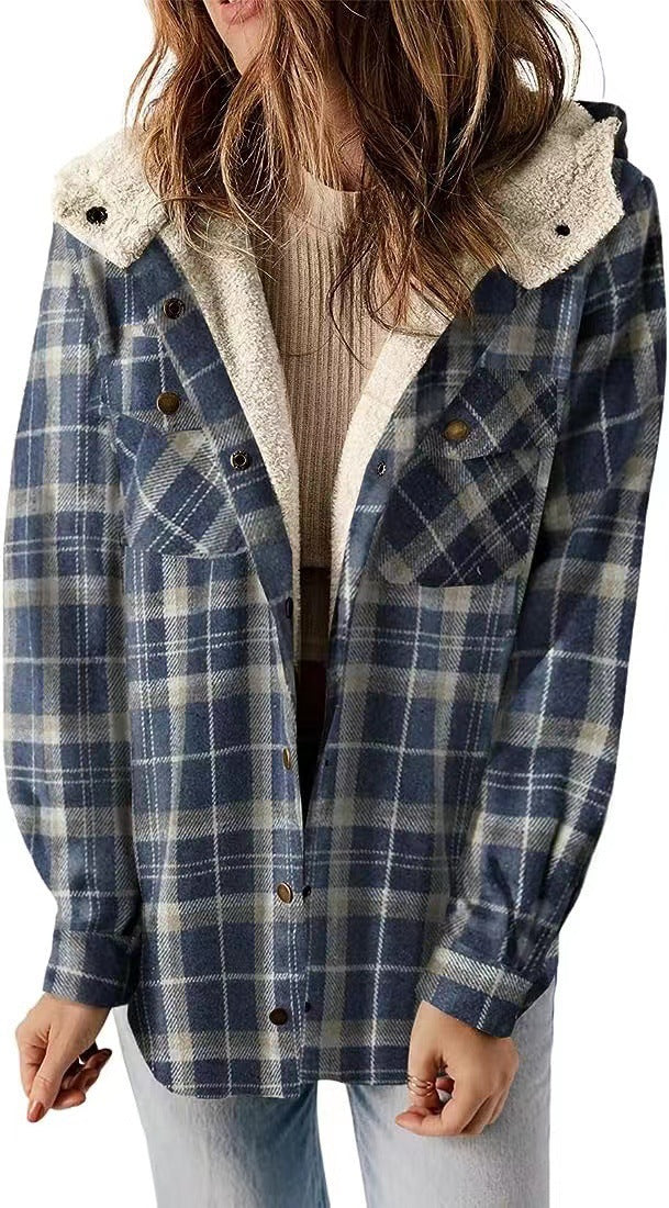Women's checked flannel jacket with cozy lining NOVAE