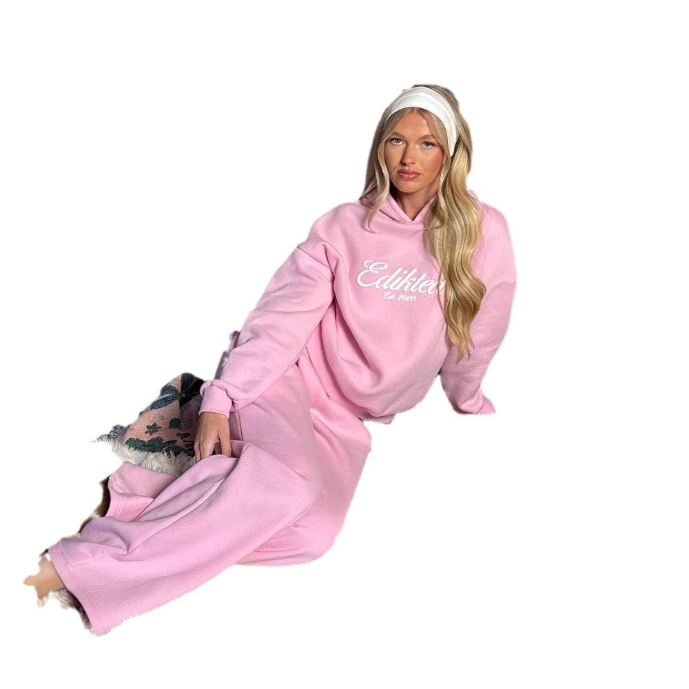 Women's Cozy Loungewear Set with Hood and Elastic Waistband NOVAE