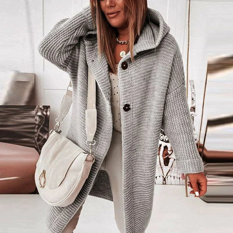 W&W - Long warm cardigan with hood