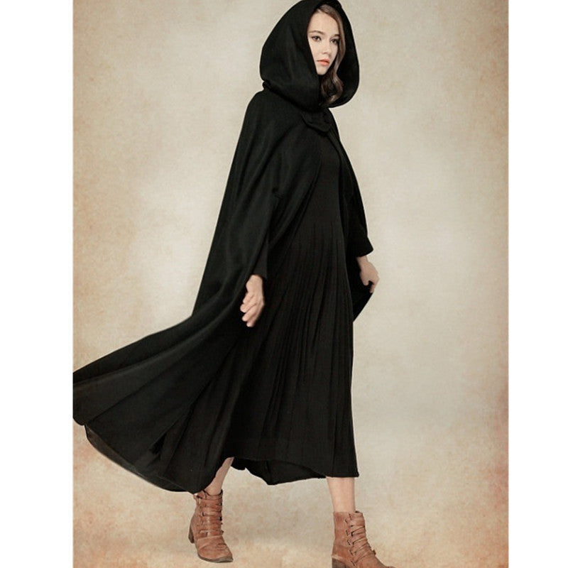 Women's elegant hooded cape made of high-quality fabric NOVAE