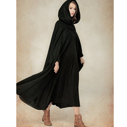 Women's elegant hooded cape made of high-quality fabric NOVAE