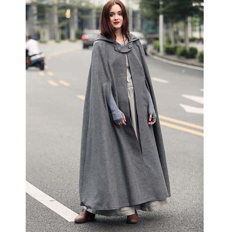 Women's elegant hooded cape made of high-quality fabric NOVAE