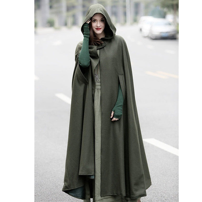 Women's elegant hooded cape made of high-quality fabric NOVAE