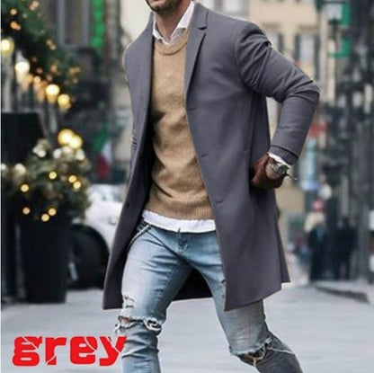 Men's elegant long coat with a modern cut NOVAE