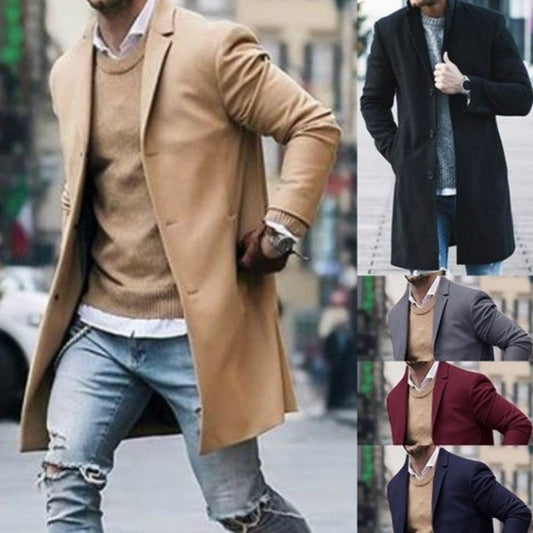 Men's elegant long coat with a modern cut NOVAE