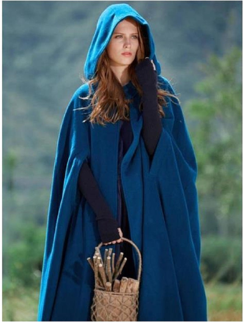 Women's elegant hooded cape made of high-quality fabric NOVAE
