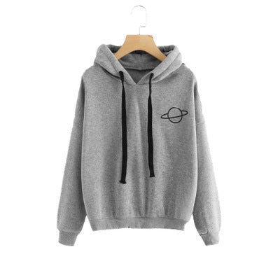 Women's casual hoodie with intergalactic motif NOVAE