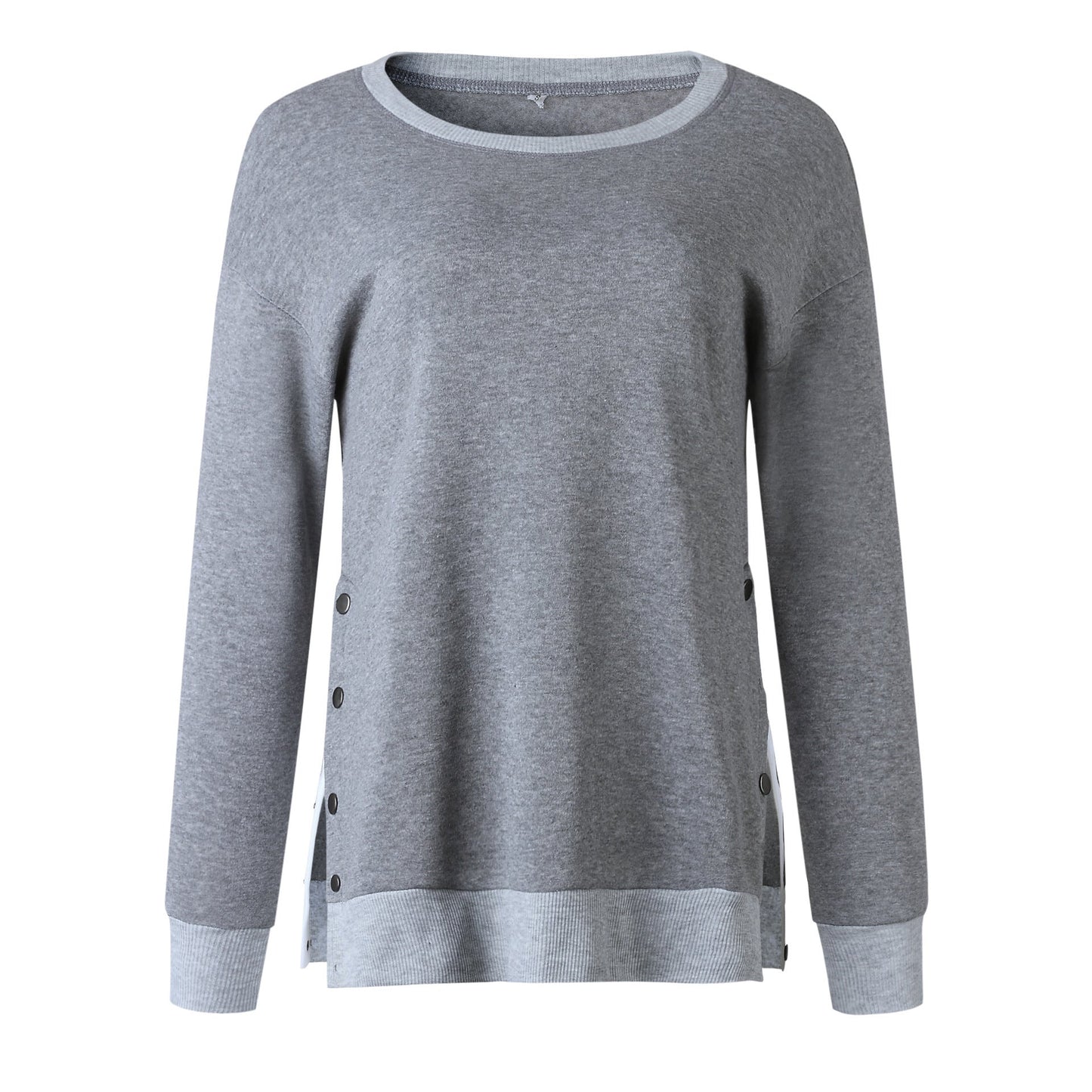 Women's casual sweatshirt with side snap buttons NOVAE