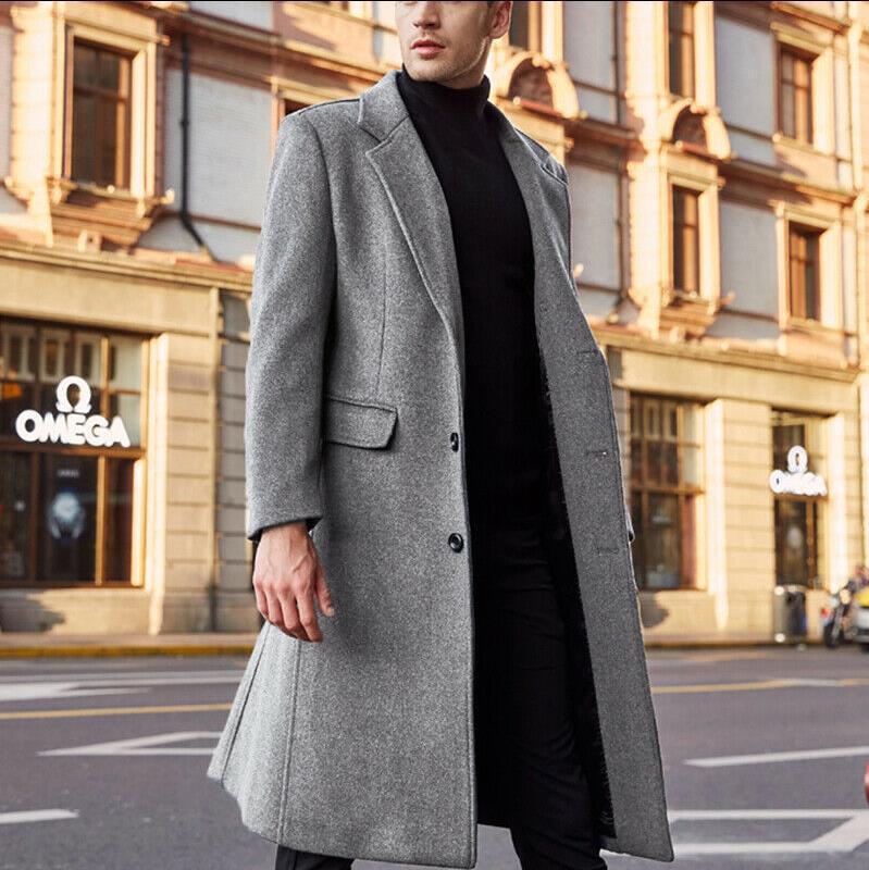 Men's elegant, classic cut coat with high collar NOVAE