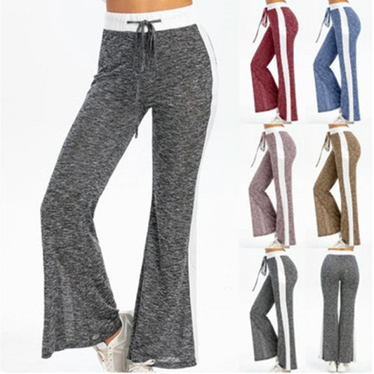 Women's Flowing Sports Trousers with Side Stripes and Elastic Waistband NOVAE