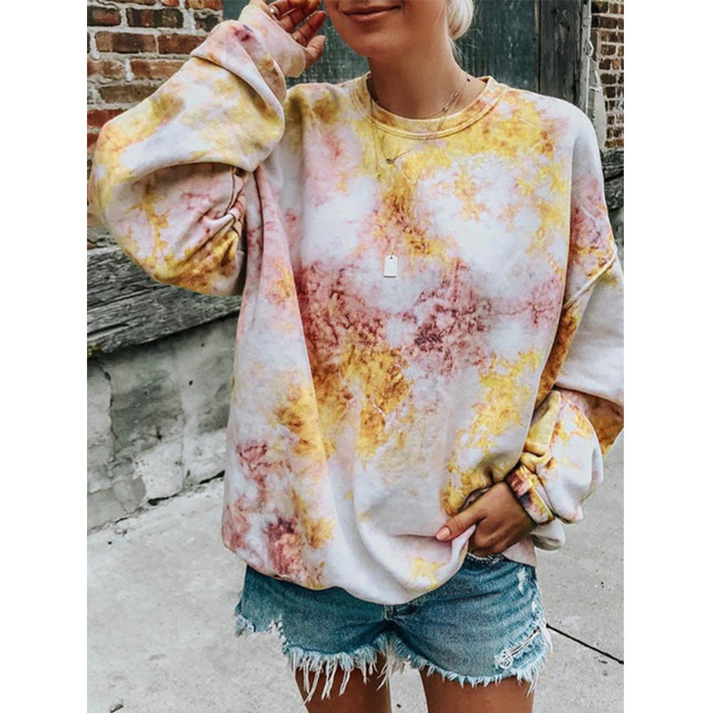 Women's casual sweatshirt with colorful batik pattern NOVAE