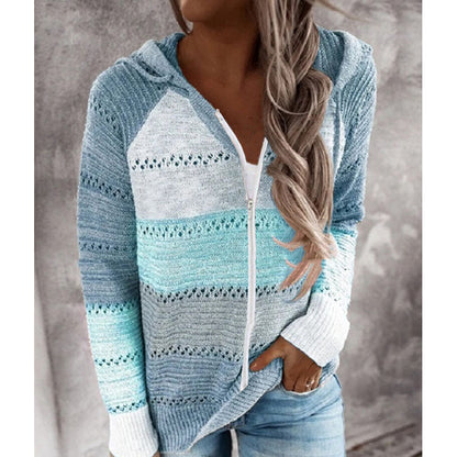 Women's Casual Cardigan with Zipper and Hood NOVAE