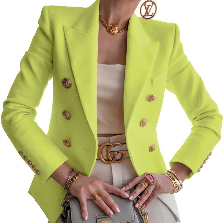 Women's elegant double-breasted blazer with gold buttons NOVAE