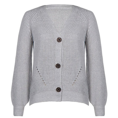 Women's playful cardigan with decorative buttons and wide sleeves NOVAE
