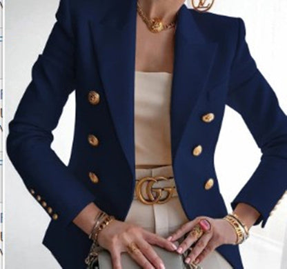 Women's elegant double-breasted blazer with gold buttons NOVAE