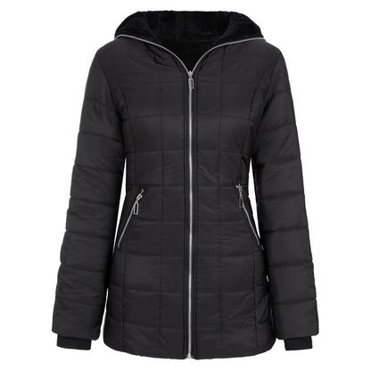 Women's long jacket with cozy lining and high collar NOVAE