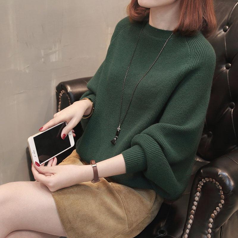 Women's cozy knit sweater with a relaxed fit and wide sleeves NOVAE