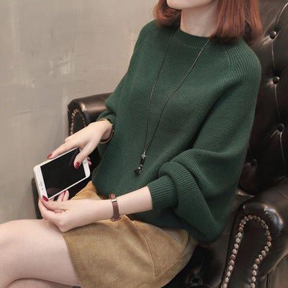 Women's cozy knit sweater with a relaxed fit and wide sleeves NOVAE