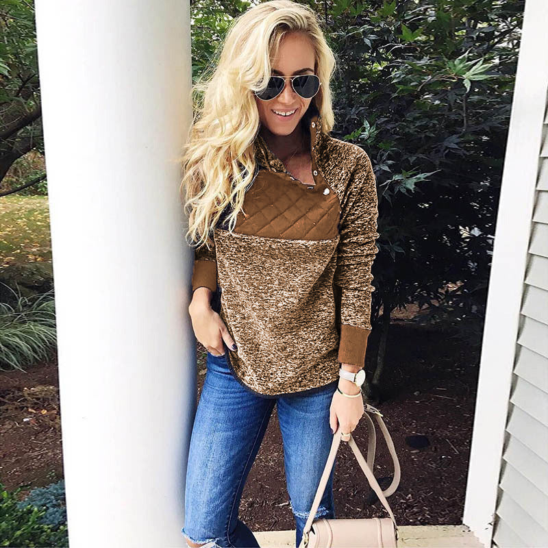 Women's Comfortable Hoodie with Stand-Up Collar and Padded Top NOVAE