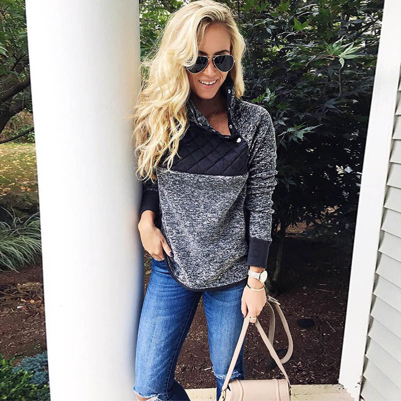 Women's Comfortable Hoodie with Stand-Up Collar and Padded Top NOVAE