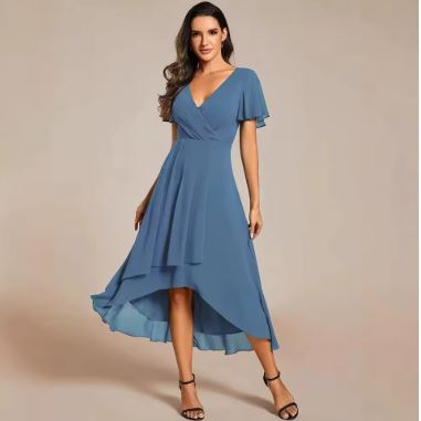 NOVAE | Stylish midi dress with short sleeves