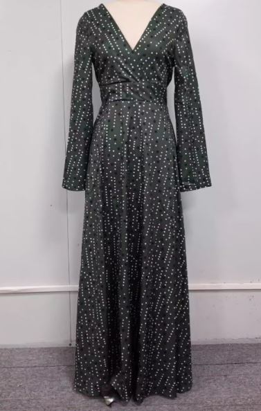 NOVAE | Elegant long dress with polka dot print