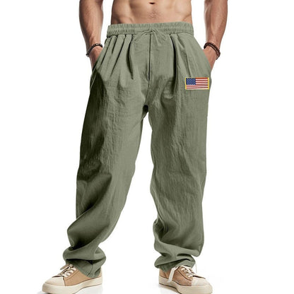 Men's casual leisure trousers with adjustable waistband and American patch NOVAE