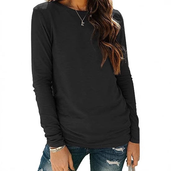 Women's casual long-sleeved shirt with decorative ruching NOVAE