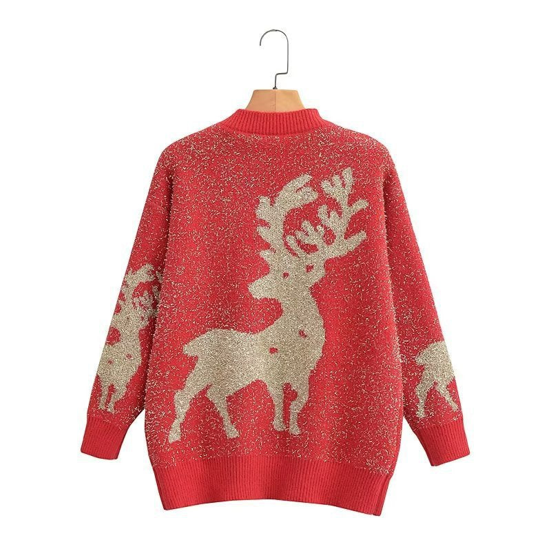 Women's festive sweater with 3D reindeer motif NOVAE