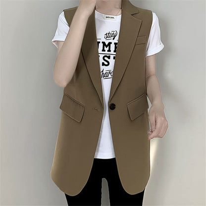 Women's Fashionable Sleeveless Blazer with Tailored Cut NOVAE