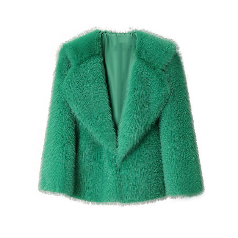 Women's elegant faux fur blazer with stylish collar NOVAE