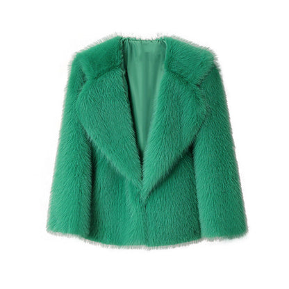 Women's elegant faux fur blazer with stylish collar NOVAE
