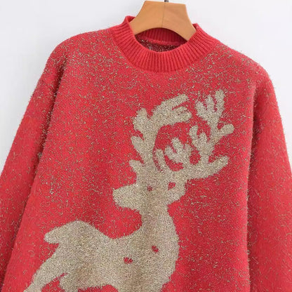 Women's festive sweater with 3D reindeer motif NOVAE