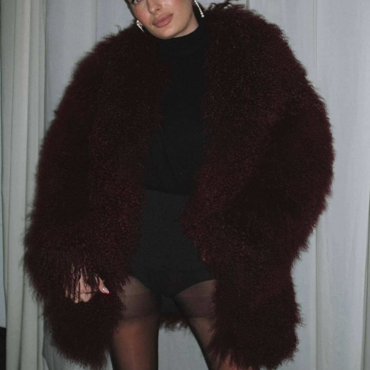 Women's cozy long-haired coat NOVAE