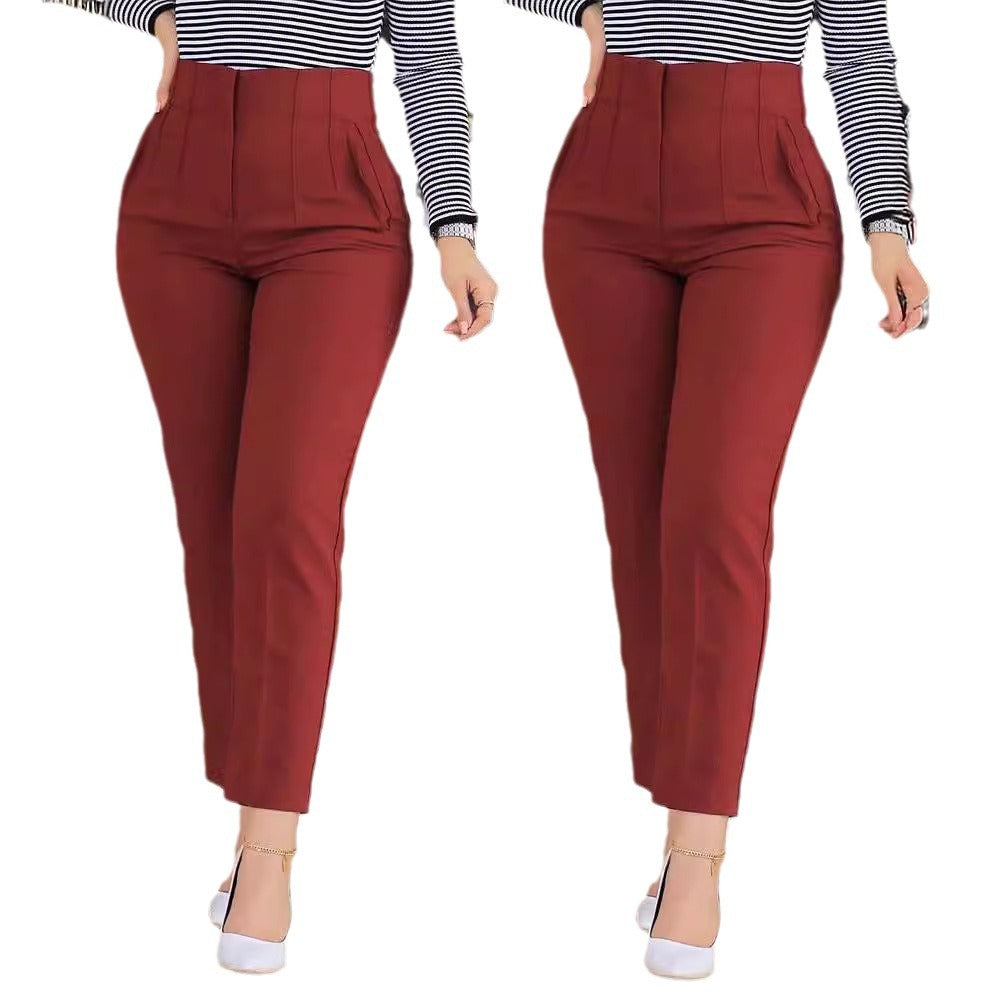 Women's High Waist Suit Trousers with Elegant Pleats NOVAE