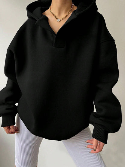 Women's oversized hoodie with fashionable collar and voluminous sleeves NOVAE