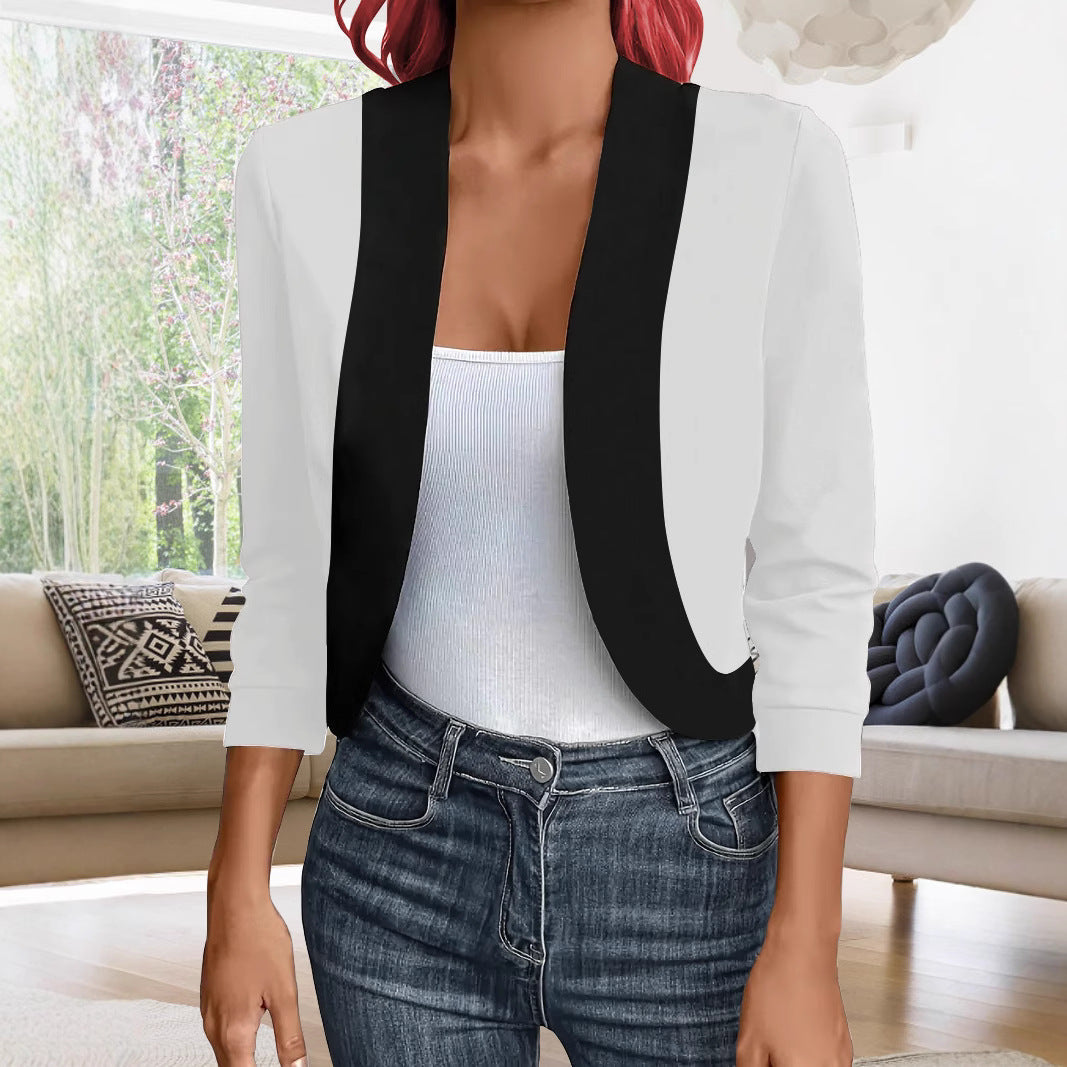 Women's Elegant Blazer Jacket with Modern Cut and Contrast Details NOVAE