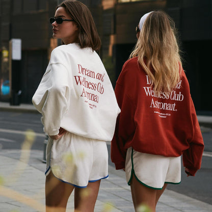 Women's casual sweatshirt with creative logo detail and dropped shoulders NOVAE