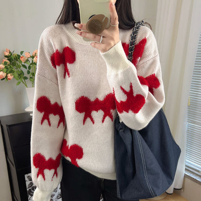 Women's cozy knit sweater with playful pattern NOVAE