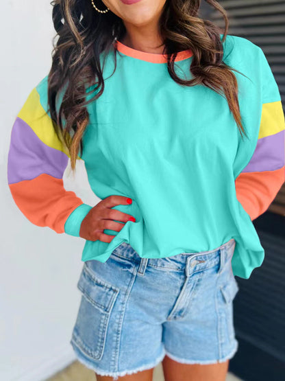 Women's casual sweatshirt with contrasting sleeves NOVAE